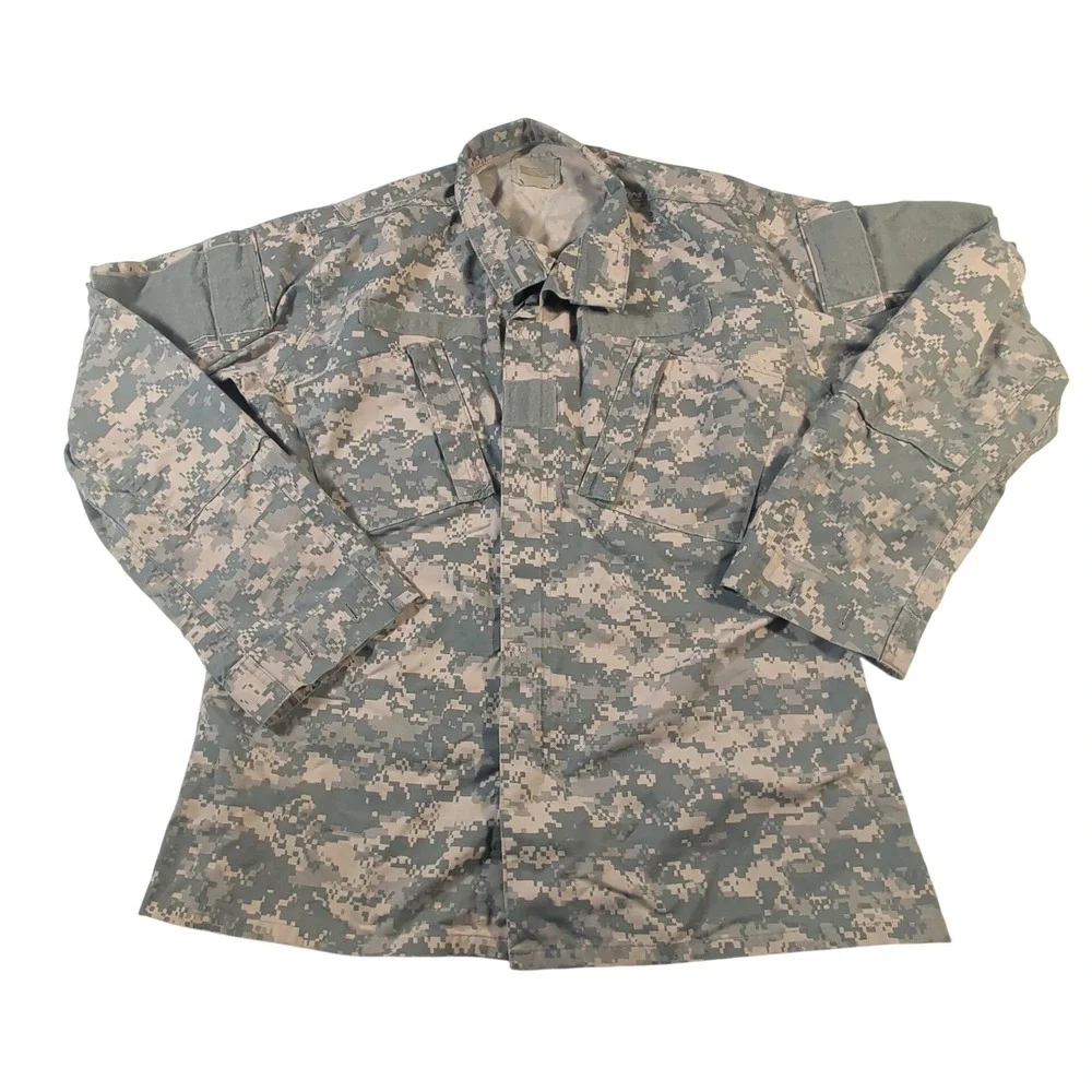 American Apparel US Army Coat Mens Medium Long Gray UCP Digital Camo ACU Jacket
